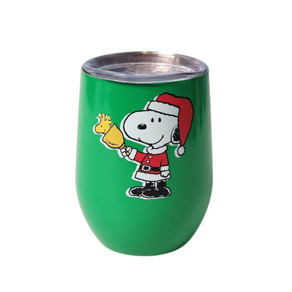 Peanuts Snoopy Santa Bell Ringer Christmas Insulated Tumbler 12 Oz - Picture 1 of 5